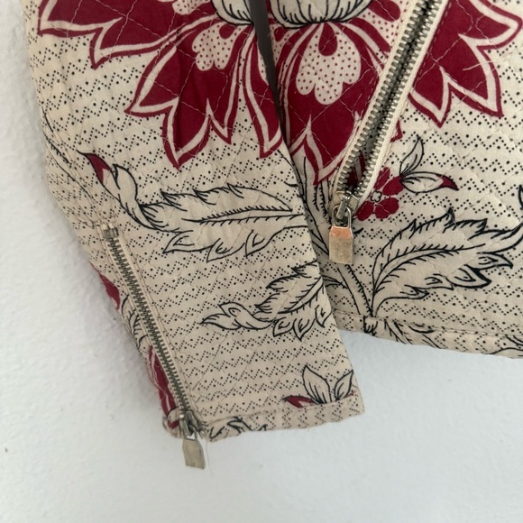 ZARA BLAZER PRINTED FLORAL QUILTED CARDIGAN WHITE RED JACKET BLOGGERS size M - Picture 16 of 16